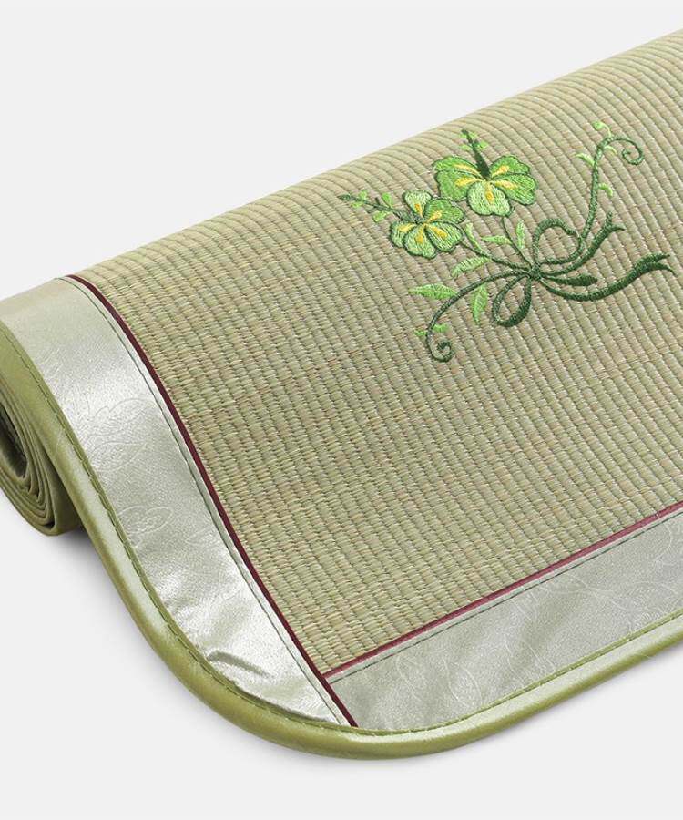 草席凉席夏季老式儿童藤席天然学生宿舍海绵蔺草编可折叠家用席子