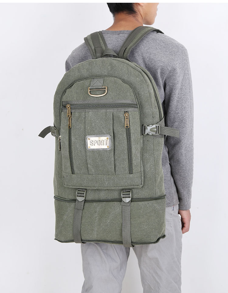 VINTAGE CANVAS BACKPACK LARGE CAPACITY OUTDOOR BACKPACK SCHOOL BAG FOR BOYS AND GIRLS SCHOOL BAG MOUNTAINEERING BAG TRAVEL BAG DUFFLE BAG