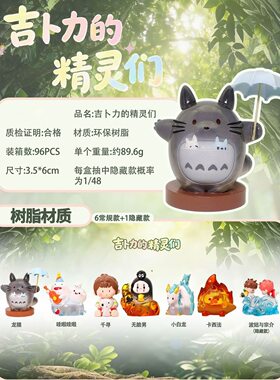 吉卜力的精灵们盲盒创意可爱卡通宫崎骏龙猫手办摆件礼物玩具