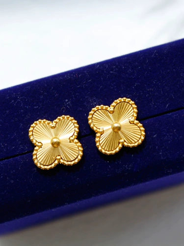 Качественное ожерелье из нержавеющей стали, золотой аксессуар, четырехлистный клевер, золото 750 пробы, подарок на день рождения