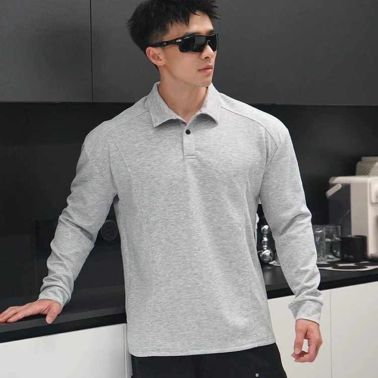 秋冬新款潮流美式polo长袖上衣