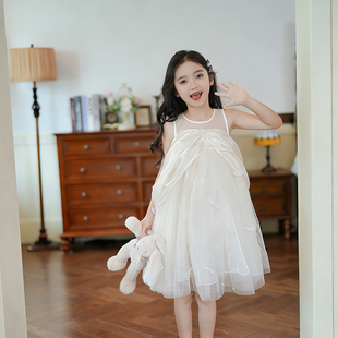 女童连衣裙夏季2026新款网纱吊带裙女宝生日礼服小女孩绝美公主裙