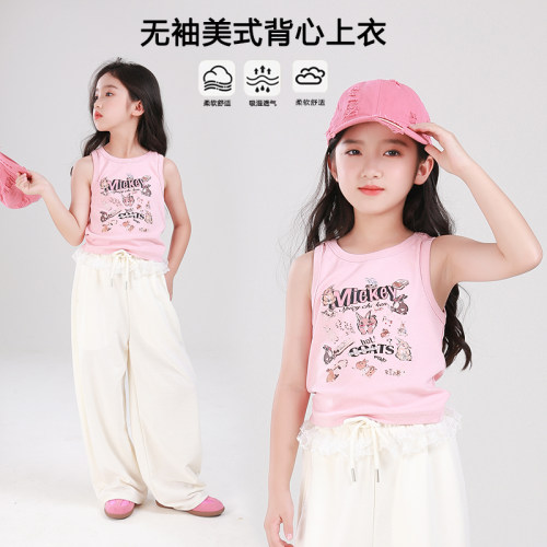 82129M女童背心韩系童装穿搭2026夏季新款小女孩夏天衣服无袖上衣