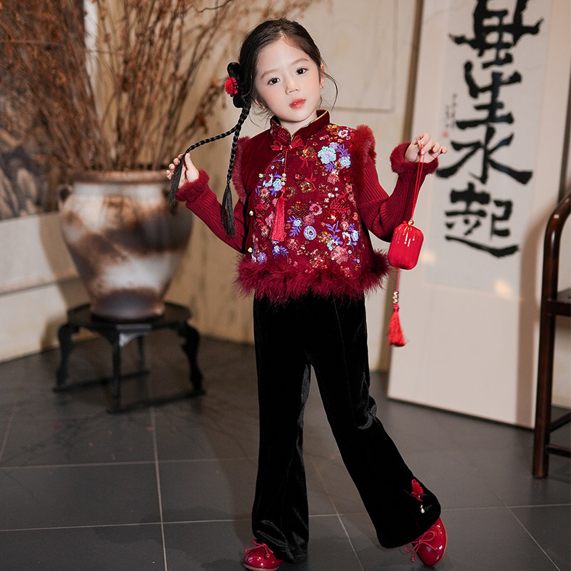 新中式女童套装汉服秋冬2025新款儿童女宝宝拜年服国风保暖衣服,童装/婴儿装/亲子装,汉服,淘宝优惠券,粉丝福利购,淘宝优惠卷