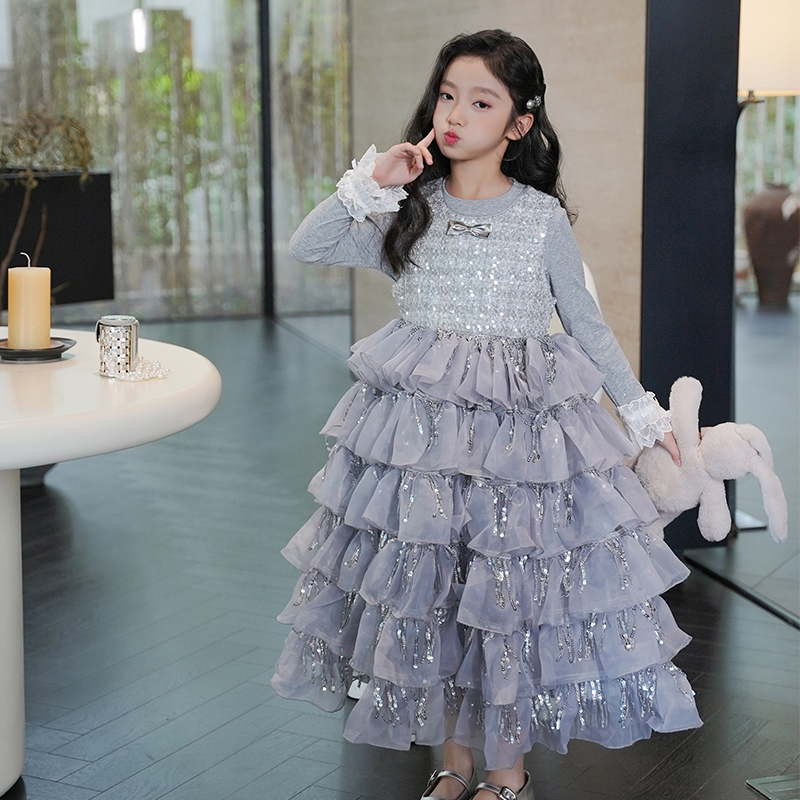 女童连衣裙生日礼服蛋糕裙秋季2025新款女孩洋气公主裙蓬蓬裙子