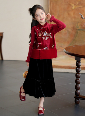 女童秋套装2026新款中秋节服装儿童新中式国风日常可穿汉服汉服