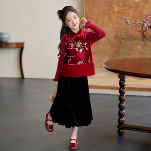 女童秋套装2025新款中秋节服装儿童新中式国风日常可穿汉服汉服