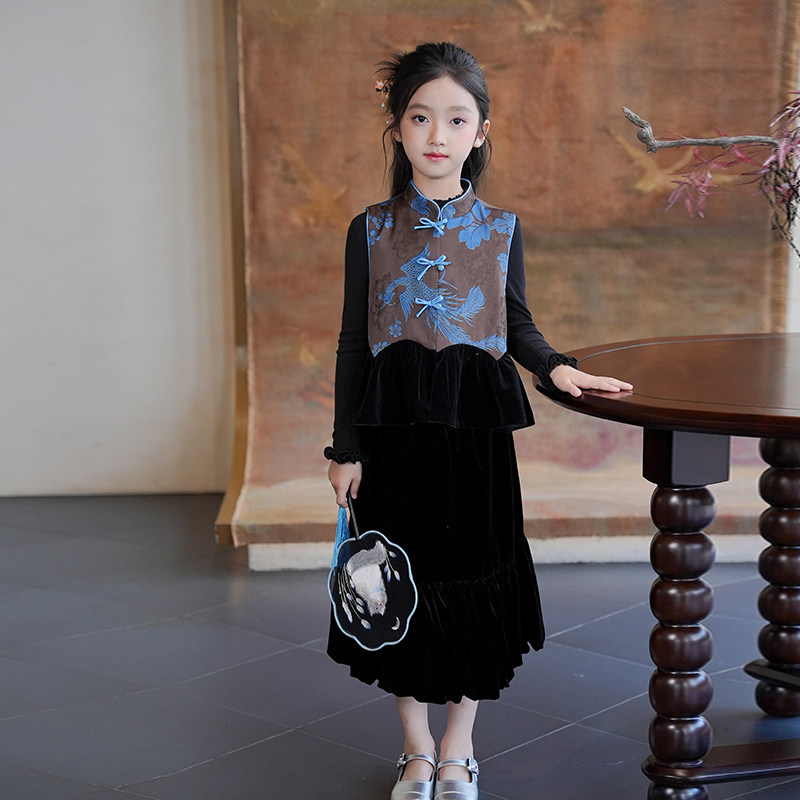 新中式国风汉服女童套装2025秋季新款一整套搭配高端儿童两件套裙,童装/婴儿装/亲子装,汉服,淘宝优惠券,粉丝福利购,淘宝优惠卷
