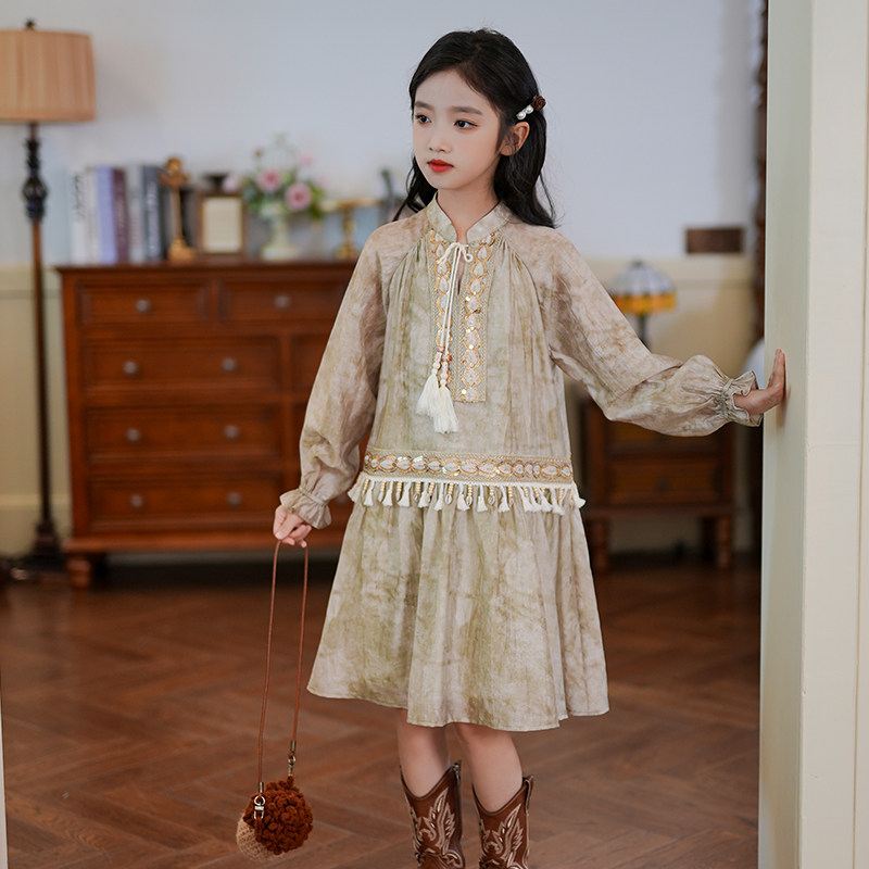 女童连衣裙2025秋季新款中大童时髦女孩裙子旅游民族风儿童公主裙,童装/婴儿装/亲子装,连衣裙,淘宝优惠券,粉丝福利购,淘宝优惠卷