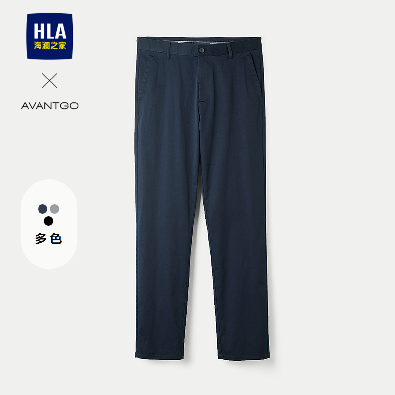 海澜之家微弹精致绣花休闲裤