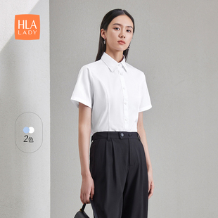 夏季 正裝 HLA 襯衫 襯衣女裝 海瀾之家日常通勤短袖 翻領軟糯正裝