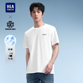 T恤夏季 HLA 海澜之家轻薄短袖 圆领宽松凉感潮流印花百搭短t男