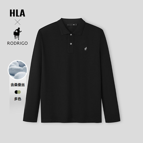 海澜之家胸口字母透气长袖男