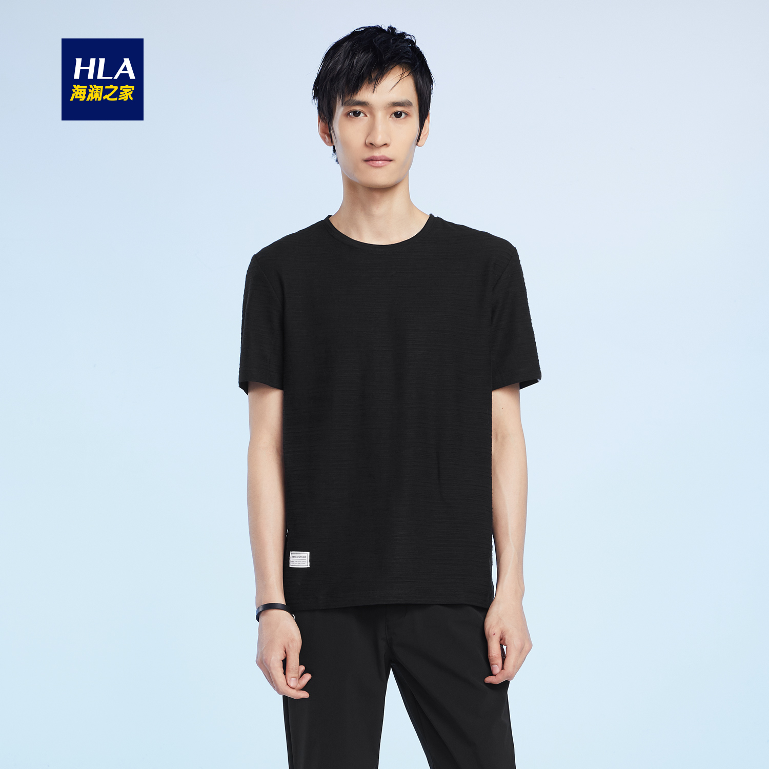 HLA/º£À½Ö®¼Ò¾»É«ÈáÈíÌỨ¶ÌÐäTÐô2018Ïļ¾ÐÂÆ·»ù´¡Ô²ÁìTÐôÄÐ