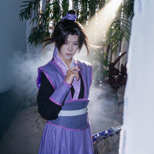 魔道祖师江澄cos江澄cos服江澄cos假发江澄cos假发江澄发冠道具剑
