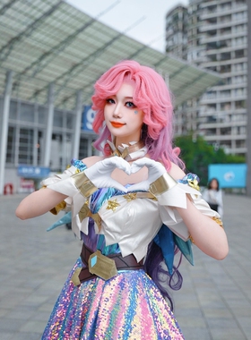 现货 星籁歌姬Seraphine萨勒芬妮cos萨勒芬妮cos服萨勒芬妮假发