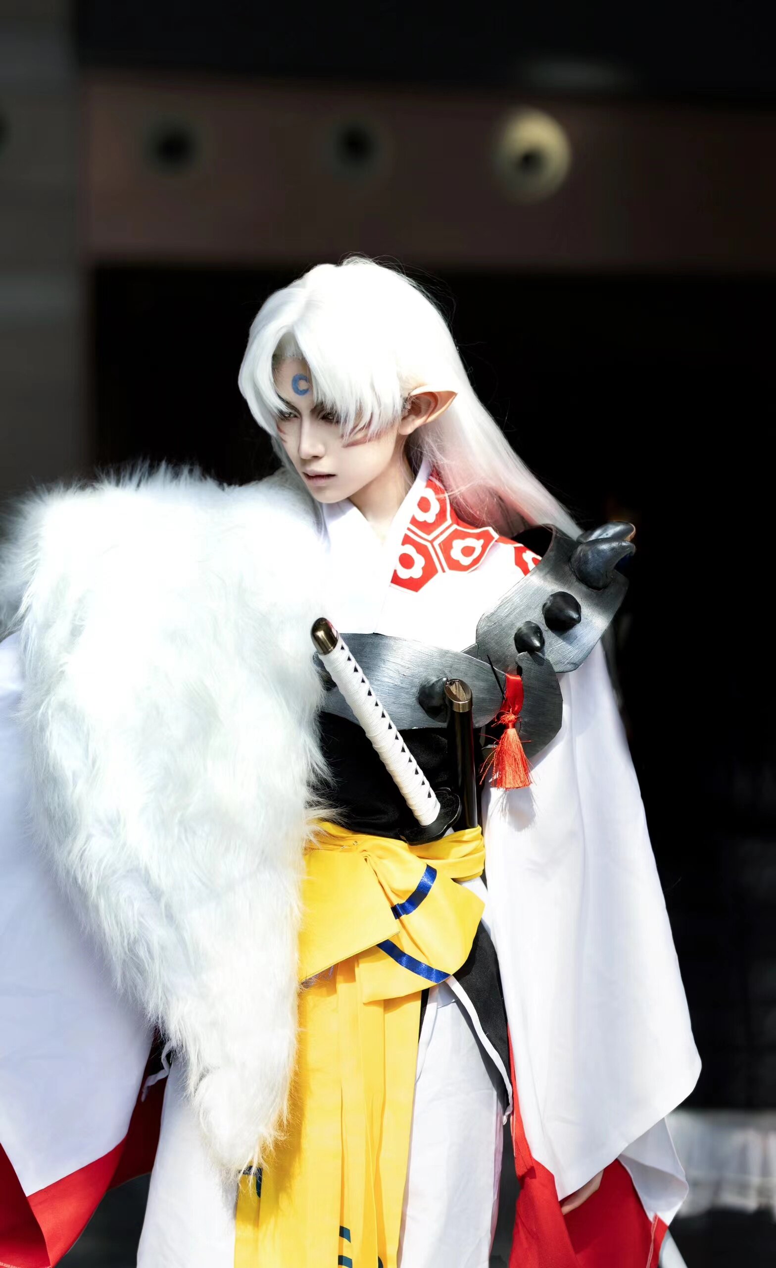 动漫犬夜叉杀生丸cos服cosplay服杀生丸cos服杀生丸cos杀生丸假发