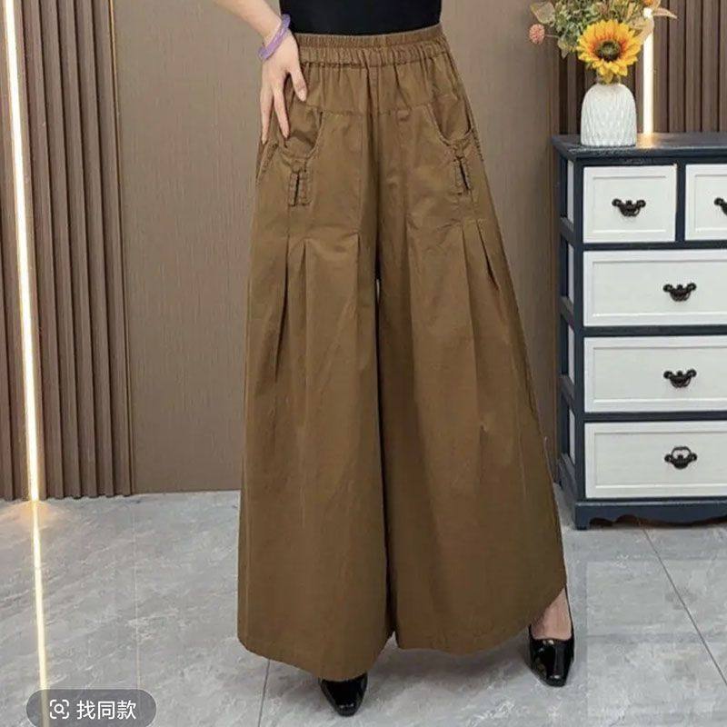 复古休闲阔腿裤女2025春夏新款新中式宽松休闲慵懒风气质个性小众
