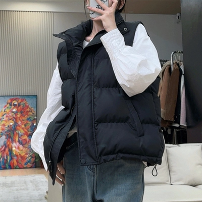 咖色保暖大码坎肩马甲背心女