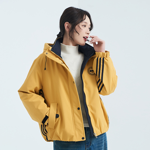 派克服棉服女款 加厚保暖宽松百搭连帽棉服加绒冲锋衣外套 2025冬季