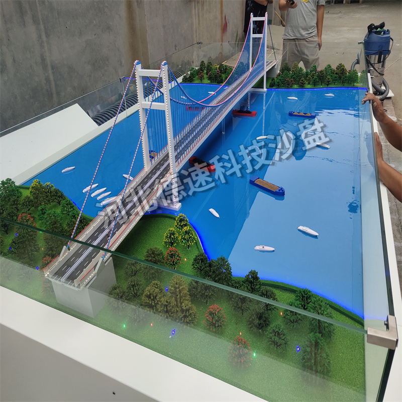 工程桥梁沙盘地形地貌沙盘仿真场景模型园林桥梁隧道场景沙盘模型