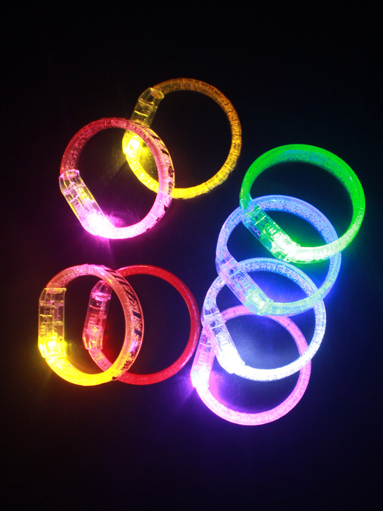 콘서트 바 디스코 나이트 런 아크릴 팔찌 플래시 다채로운 빛나는 빛나는 장난감 형광 지원 팔찌
