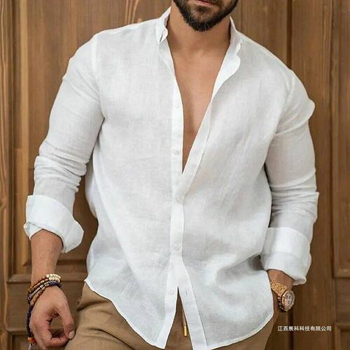 Men big size long sleeve blouse man youth casual tops 男衬衫