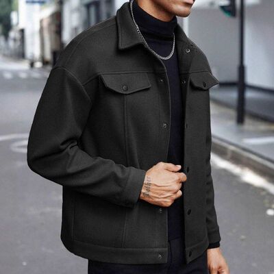 Men autumn fashion woollen coat youth casual jacket 男外套