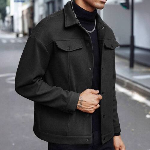 Men autumn fashion woollen coat youth casual jacket 男外套