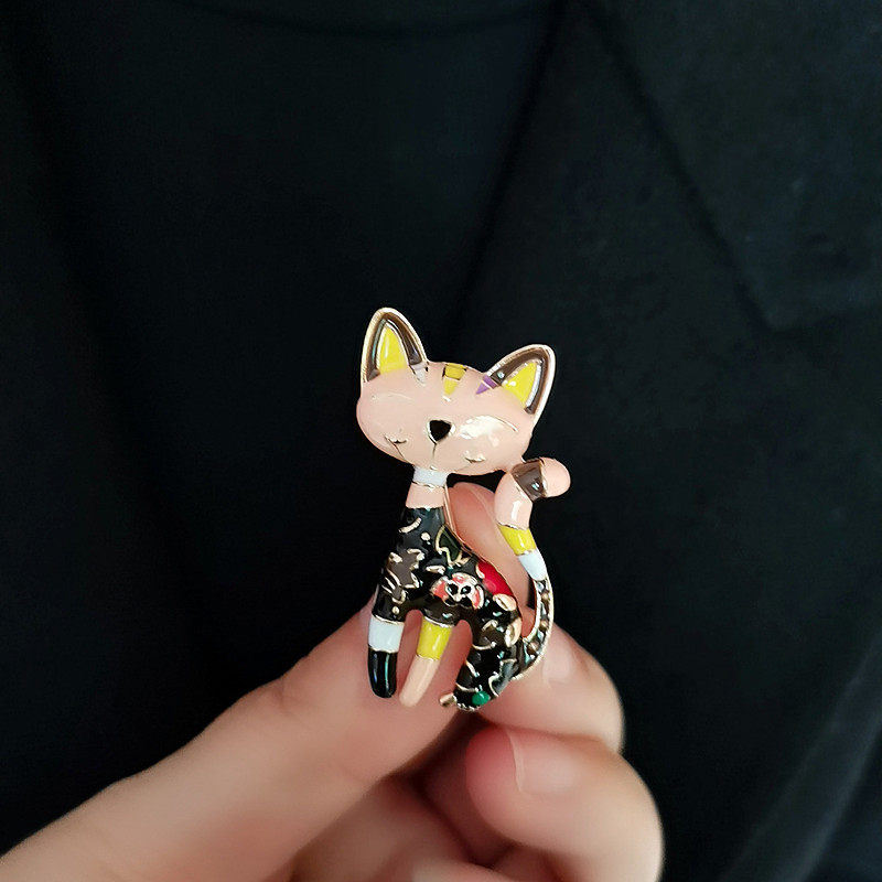 欧美礼物中国风脸谱小猫乌龟胸针女个性气质可爱文艺西装配饰别针