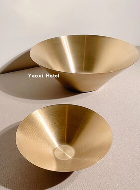 【出土澳】沙拉盆304不锈钢斗笠碗金色雪糕碗冰沙碗酒店创意果盆