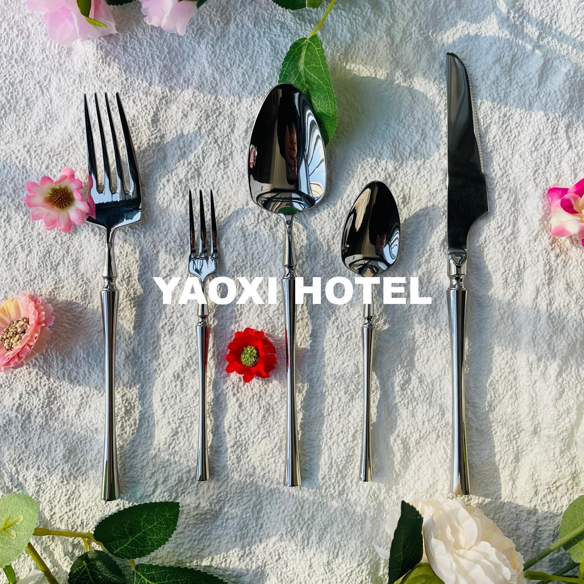 【郁金香花枝】304西餐刀叉勺套装轻奢ins风餐具水果叉子甜品勺子