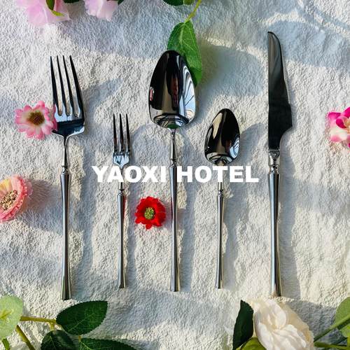 【郁金香花枝】304西餐刀叉勺套装轻奢ins风餐具水果叉子甜品勺子