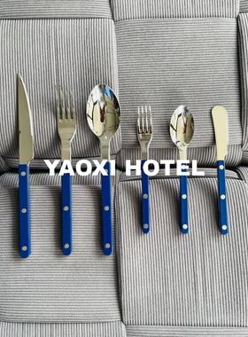 【丹枫S家】中古风304不锈钢西餐刀叉勺套装水果叉甜品勺高颜值