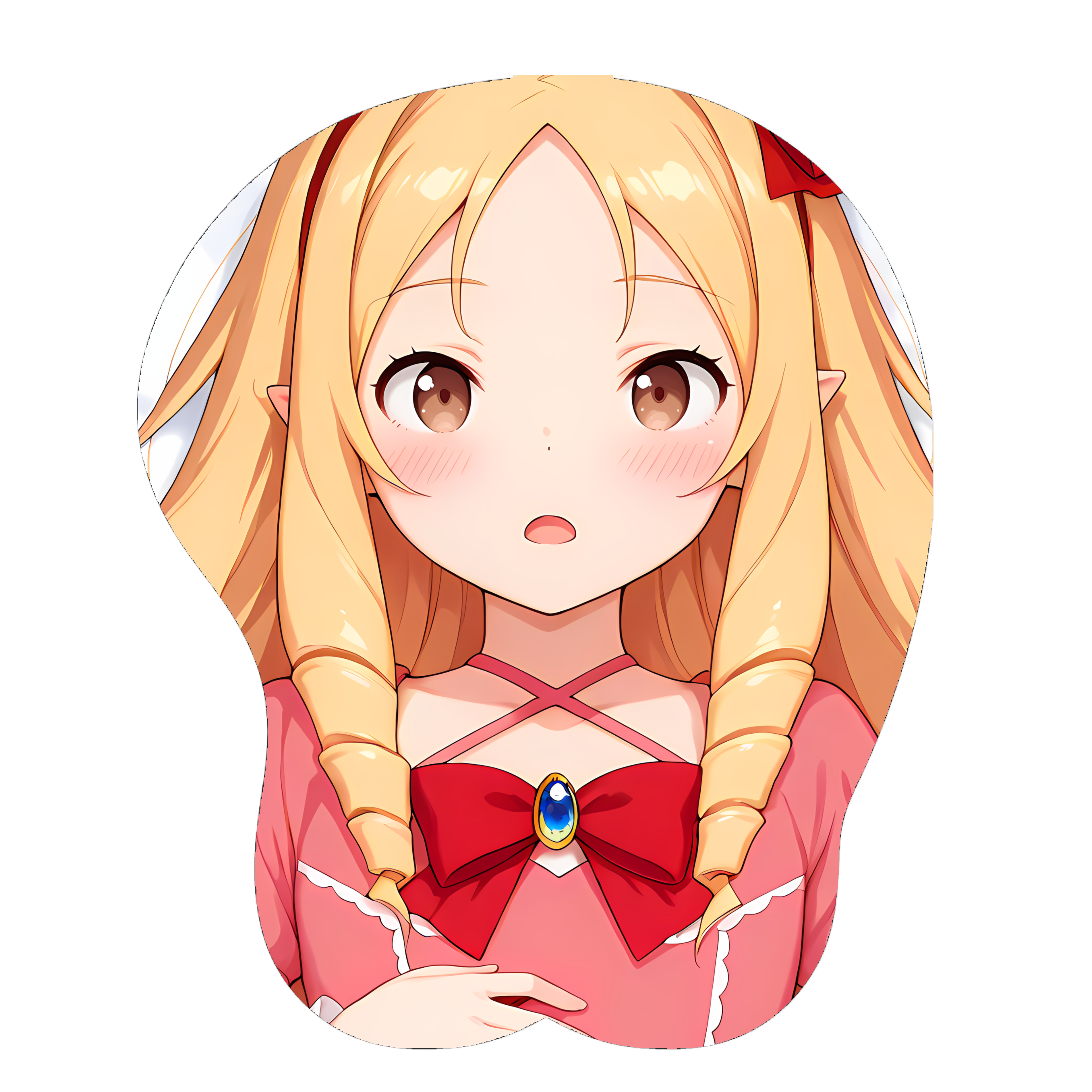 原创-3d胸部立体硅胶鼠标垫定制工口漫画老师 山田妖精 二次元