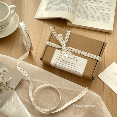 涤纶波点丝带小香风礼品包装