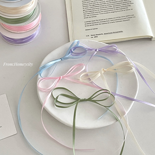 超细3mm双面涤纶丝带礼物包装蝴蝶结装饰DIY手工绳子礼盒缎带