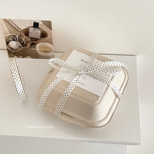 ins风小香风波点丝带百搭礼物包装绳甜品打包蝴蝶结扎带花艺装饰