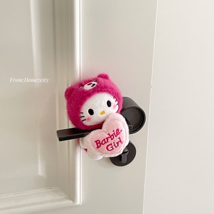 可爱软萌戴帽子猫咪门把手挂饰儿童卧室门把手装饰防撞门档挂件