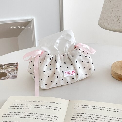 ins风抽绳纸巾盒家用纸巾套