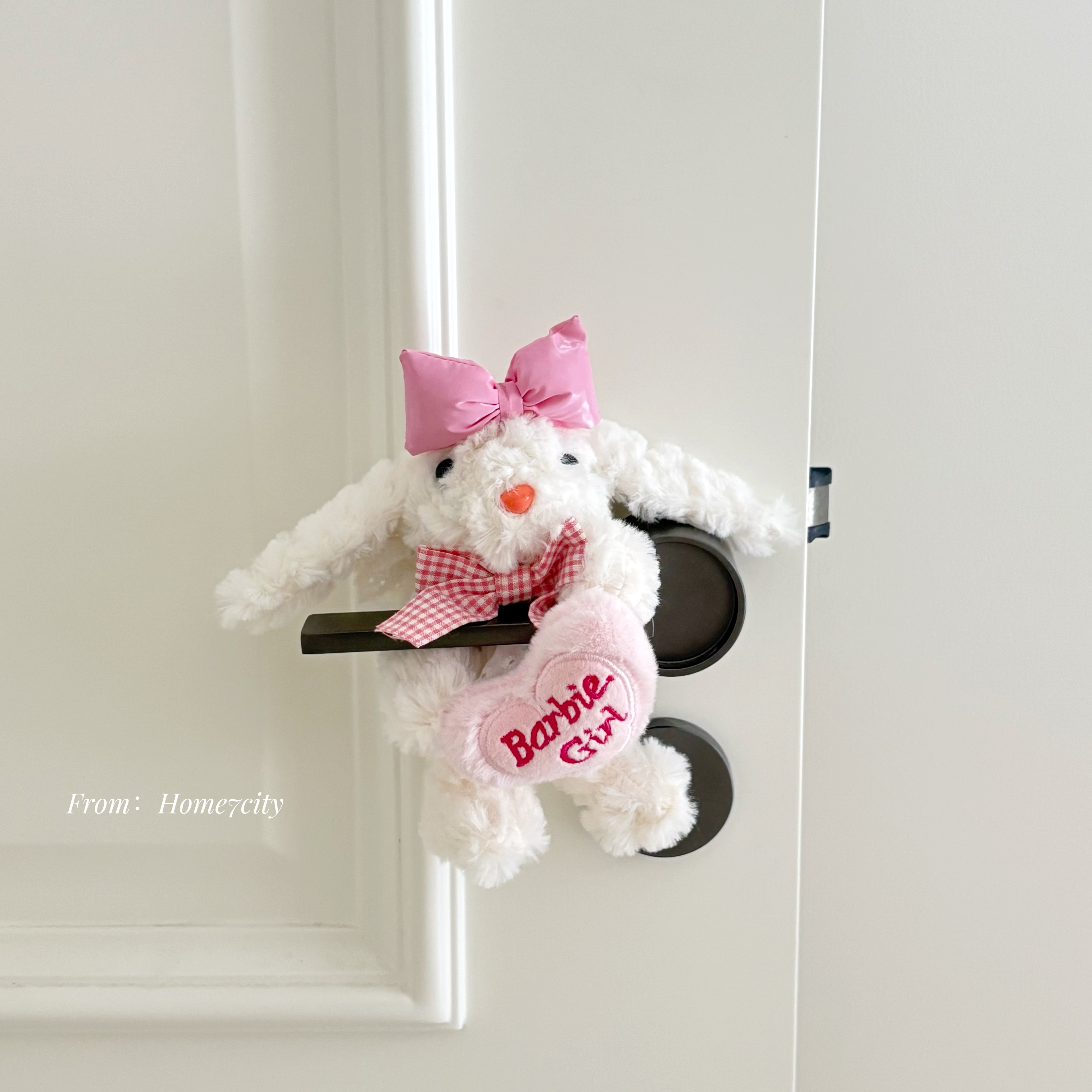 少女心蝴蝶结小兔门把手挂饰卧室