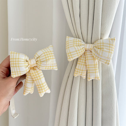 2个装！韩系蝴蝶结窗帘绑带弹力绳环扣收纳带儿童房装饰好物ins风