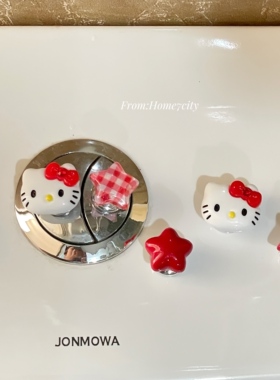 可爱猫咪五角星马桶按压器