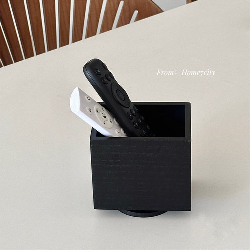 木制旋转遥控器收纳盒客厅