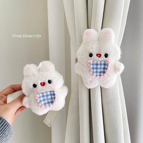 2个装！可爱小兔子窗帘绑带卧室客厅窗帘收纳弹力绑带环扣绳家用