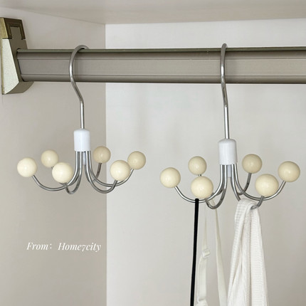 可旋转吊带内衣收纳衣架宿舍家用挂衣架6勾多功能金属衣柜挂钩