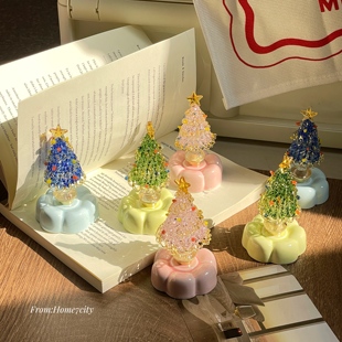 琉璃旋转圣诞树绝美圣诞节小礼物精致礼品惊喜送人伴手礼桌面摆件