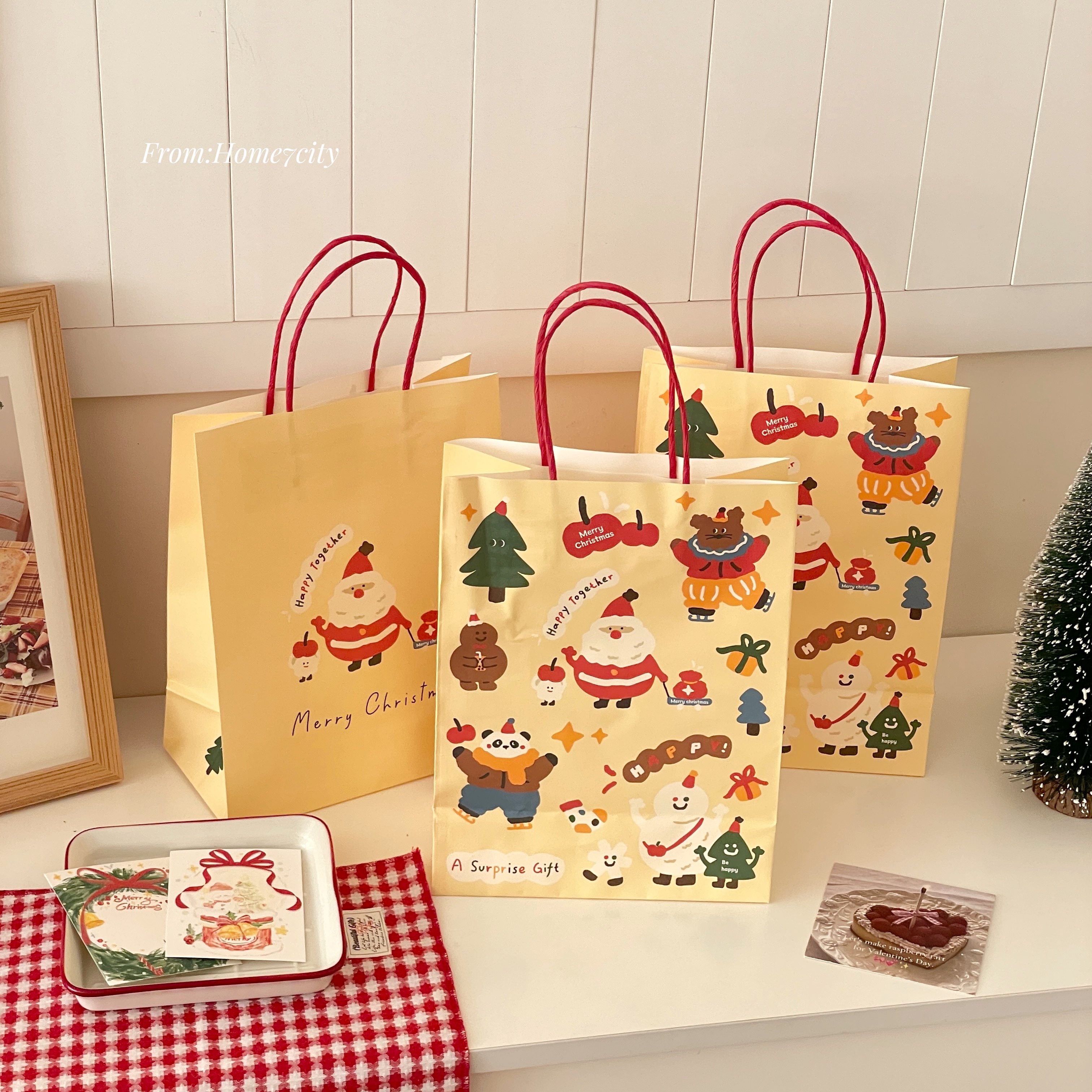 圣诞节牛皮纸手提袋节日包装袋