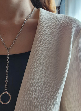 极简风个性锁骨链长款毛衣链配饰