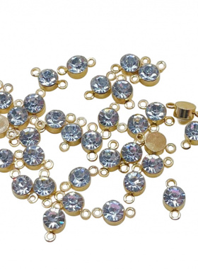 DIY饰品配件合金单吊钻双吊钻水钻连接配件金属DIY手链项链配件